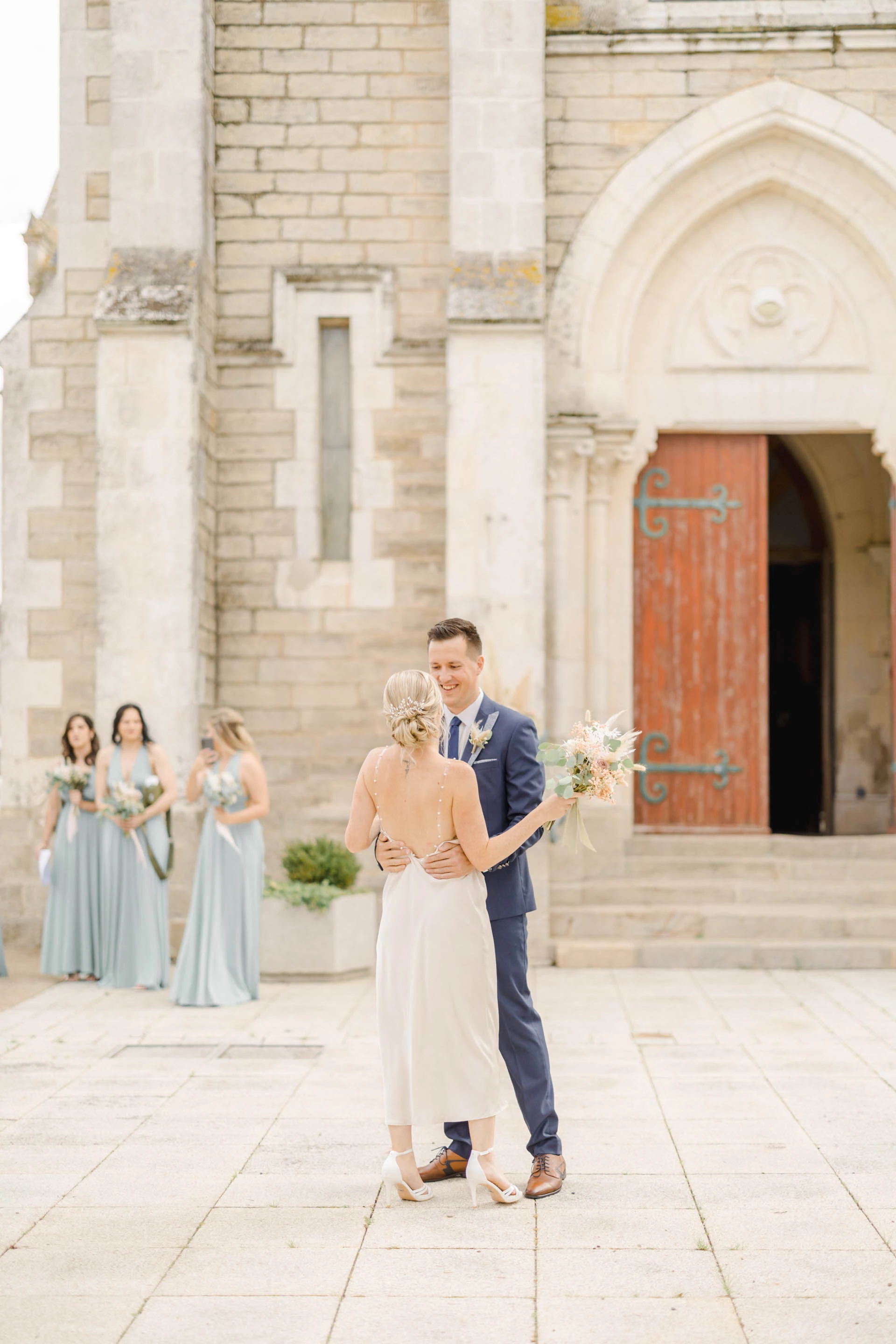 robe mariage gris marron